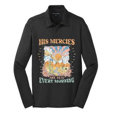 His Mercies Are New Every Morning Bible Verse Christian Silk Touch Performance Long Sleeve Polo