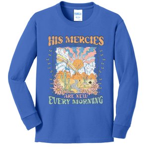 His Mercies Are New Every Morning Bible Verse Christian Kids Long Sleeve Shirt