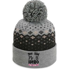 Had Me At Hello Hugs N Kisses We Need Love Valentines Day Funny Gift The Baniff Cuffed Pom Beanie