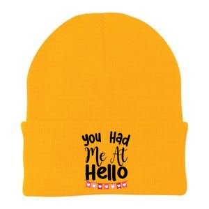 Had Me At Hello Hugs N Kisses We Need Love Valentines Day Funny Gift Knit Cap Winter Beanie