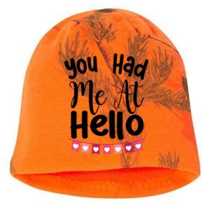 Had Me At Hello Hugs N Kisses We Need Love Valentines Day Funny Gift Kati - Camo Knit Beanie