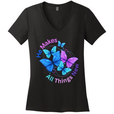 He Makes All Things New Women's V-Neck T-Shirt