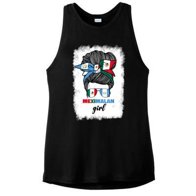 Half Mexican And Guatemalan Mexico Guatemala Flag Girl Ladies PosiCharge Tri-Blend Wicking Tank