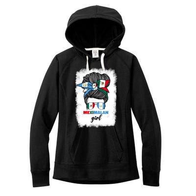 Half Mexican And Guatemalan Mexico Guatemala Flag Girl Women's Fleece Hoodie