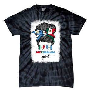 Half Mexican And Guatemalan Mexico Guatemala Flag Girl Tie-Dye T-Shirt