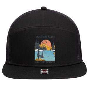 His Mercies Are New Every Morning Bible Verse Christian 7 Panel Mesh Trucker Snapback Hat