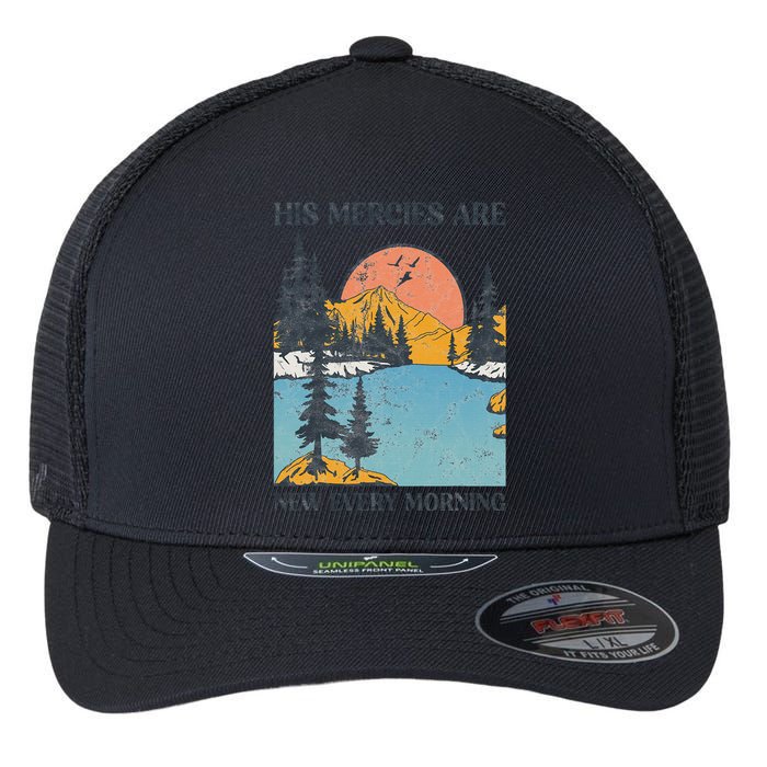 His Mercies Are New Every Morning Bible Verse Christian Flexfit Unipanel Trucker Cap