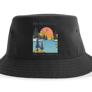 His Mercies Are New Every Morning Bible Verse Christian Sustainable Bucket Hat