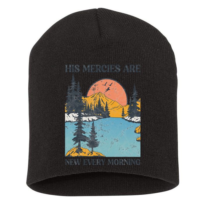 His Mercies Are New Every Morning Bible Verse Christian Short Acrylic Beanie