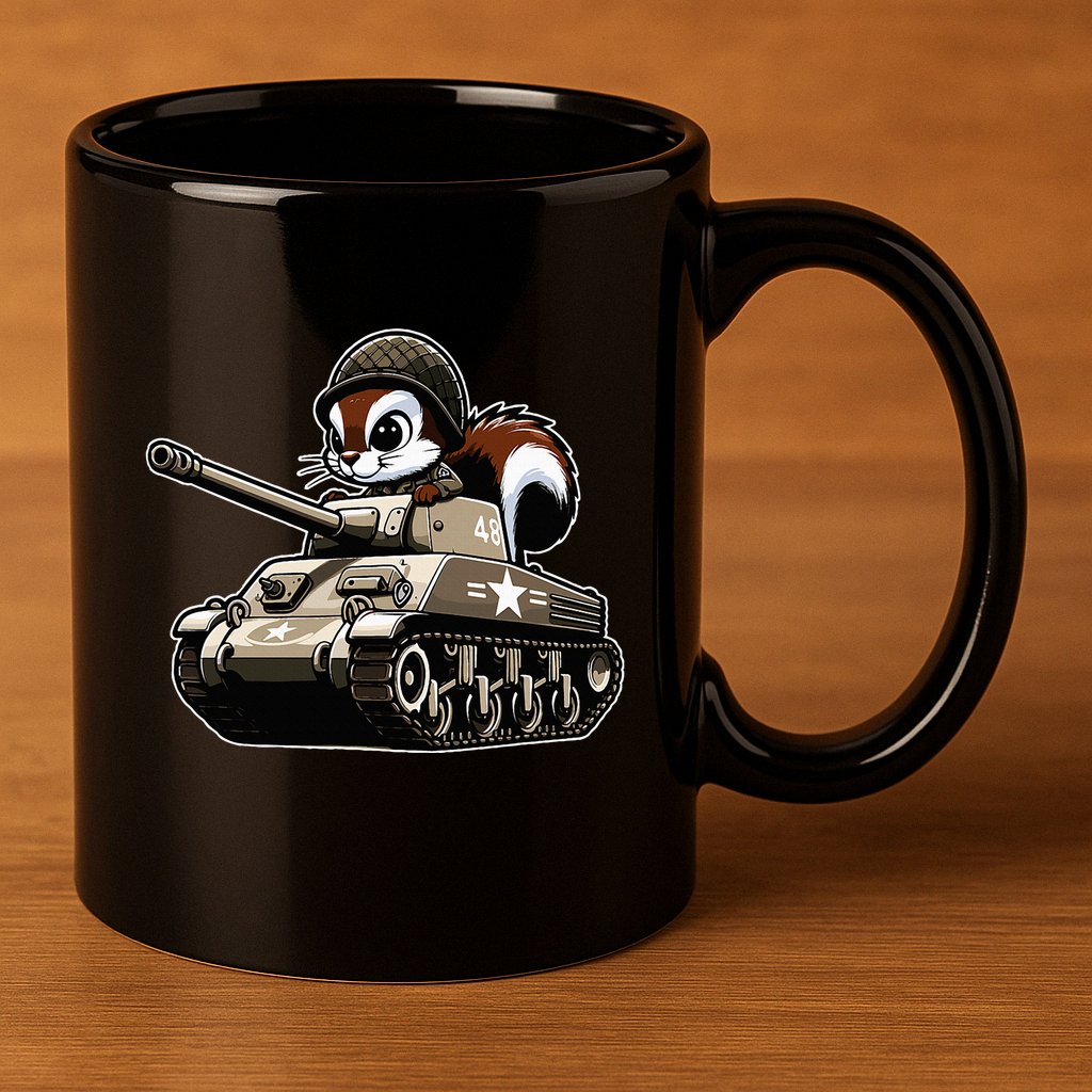 Humorous Military Animal Veteran Squirrel 11oz C Handle Ceramic Mug