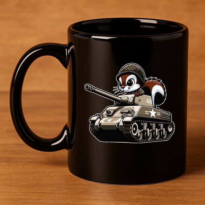 Humorous Military Animal Veteran Squirrel 11oz C Handle Ceramic Mug