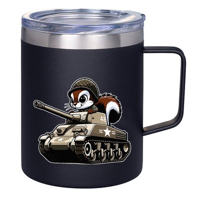 Humorous Military Animal Veteran Squirrel 12oz Stainless Steel Coffee Mug