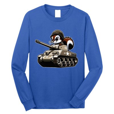 Humorous Military Animal Veteran Squirrel Long Sleeve Shirt