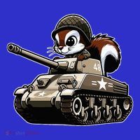 Humorous Military Animal Veteran Squirrel Kids T-Shirt