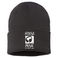 House Music All Night Long DJ Sustainable Knit Beanie