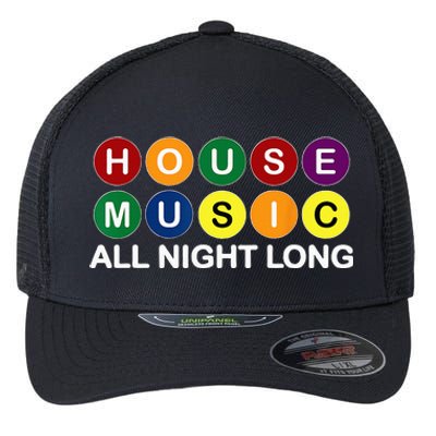 House Music All Night Long EDM DJ Flexfit Unipanel Trucker Cap