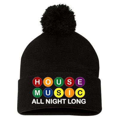 House Music All Night Long EDM DJ Pom Pom 12in Knit Beanie