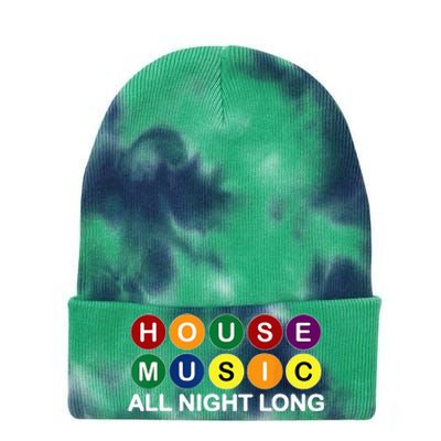 House Music All Night Long EDM DJ Tie Dye 12in Knit Beanie