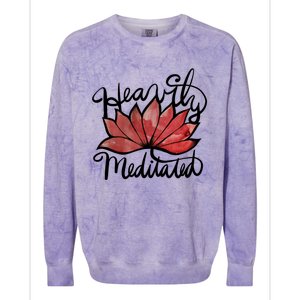 Heavily Meditated Artwork Fun Lotus Flower Gift Colorblast Crewneck Sweatshirt