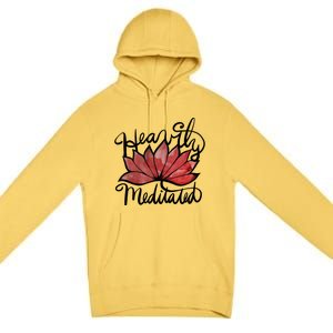 Heavily Meditated Artwork Fun Lotus Flower Gift Premium Pullover Hoodie