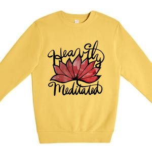 Heavily Meditated Artwork Fun Lotus Flower Gift Premium Crewneck Sweatshirt