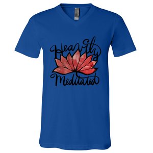 Heavily Meditated Artwork Fun Lotus Flower Gift V-Neck T-Shirt