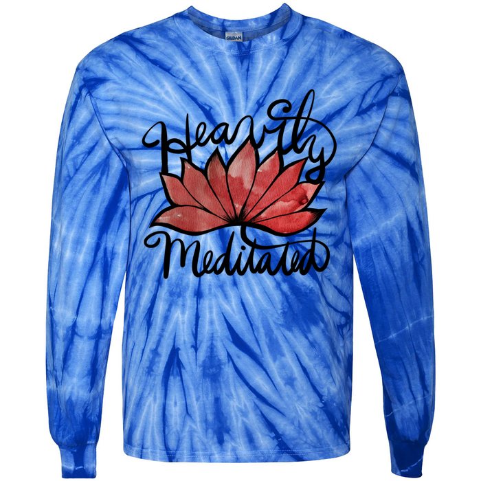 Heavily Meditated Artwork Fun Lotus Flower Gift Tie-Dye Long Sleeve Shirt