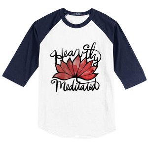 Heavily Meditated Artwork Fun Lotus Flower Gift Baseball Sleeve Shirt