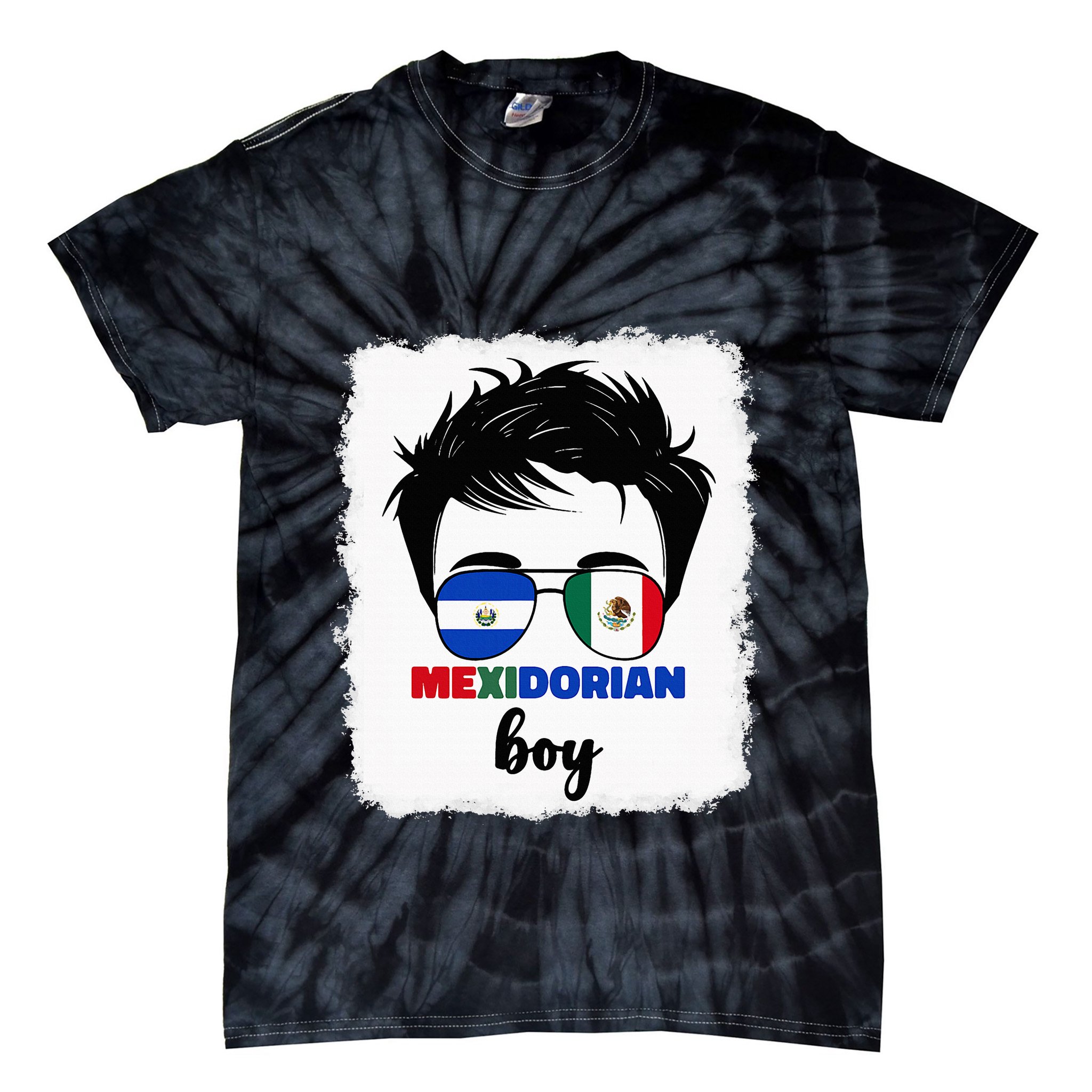 Half Mexican And Salvadorian Mexico El Salvador Tie-Dye T-Shirt