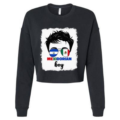 Half Mexican And Salvadorian Mexico El Salvador Cropped Pullover Crew