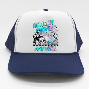 Horror Movies And Chill Retro Halloween Trucker Hat