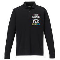 Hood Music And Fine Dining Music Lover Couple Matching Quote Performance Long Sleeve Polo