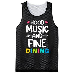 Hood Music And Fine Dining Music Lover Couple Matching Quote Mesh Reversible Basketball Jersey Tank