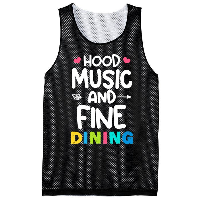 Hood Music And Fine Dining Music Lover Couple Matching Quote Mesh Reversible Basketball Jersey Tank