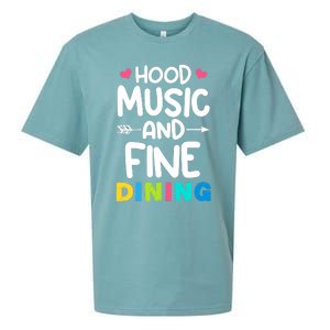 Hood Music And Fine Dining Music Lover Couple Matching Quote Sueded Cloud Jersey T-Shirt