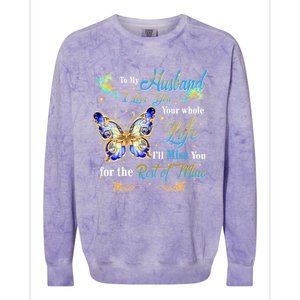 Husband My Angel Honoring Memories Of My Husband In Heaven Gift Colorblast Crewneck Sweatshirt