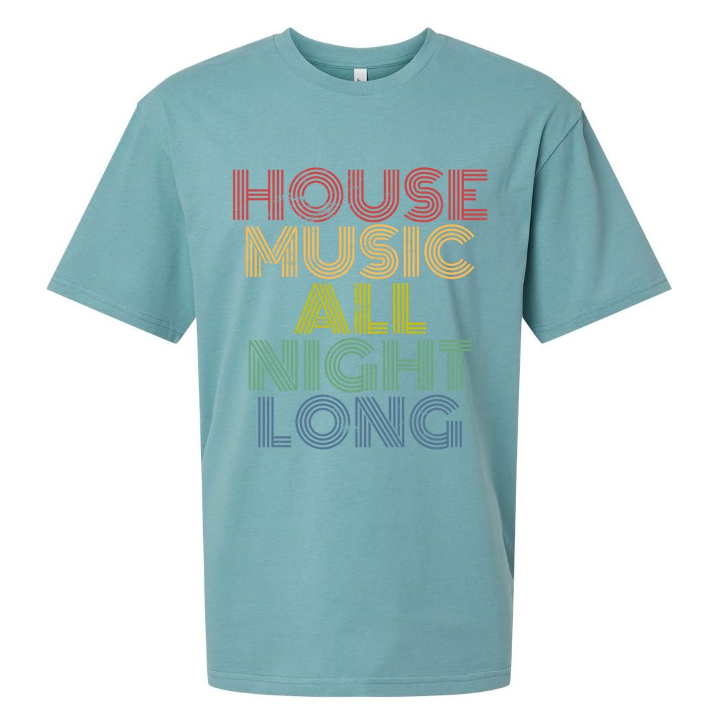 House Music All Night Long Techno Rave EDM Clubbing Sueded Cloud Jersey T-Shirt