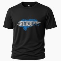 Honduran Map And Flag Souvenir Distressed Honduras Cooling Performance Crew T-Shirt