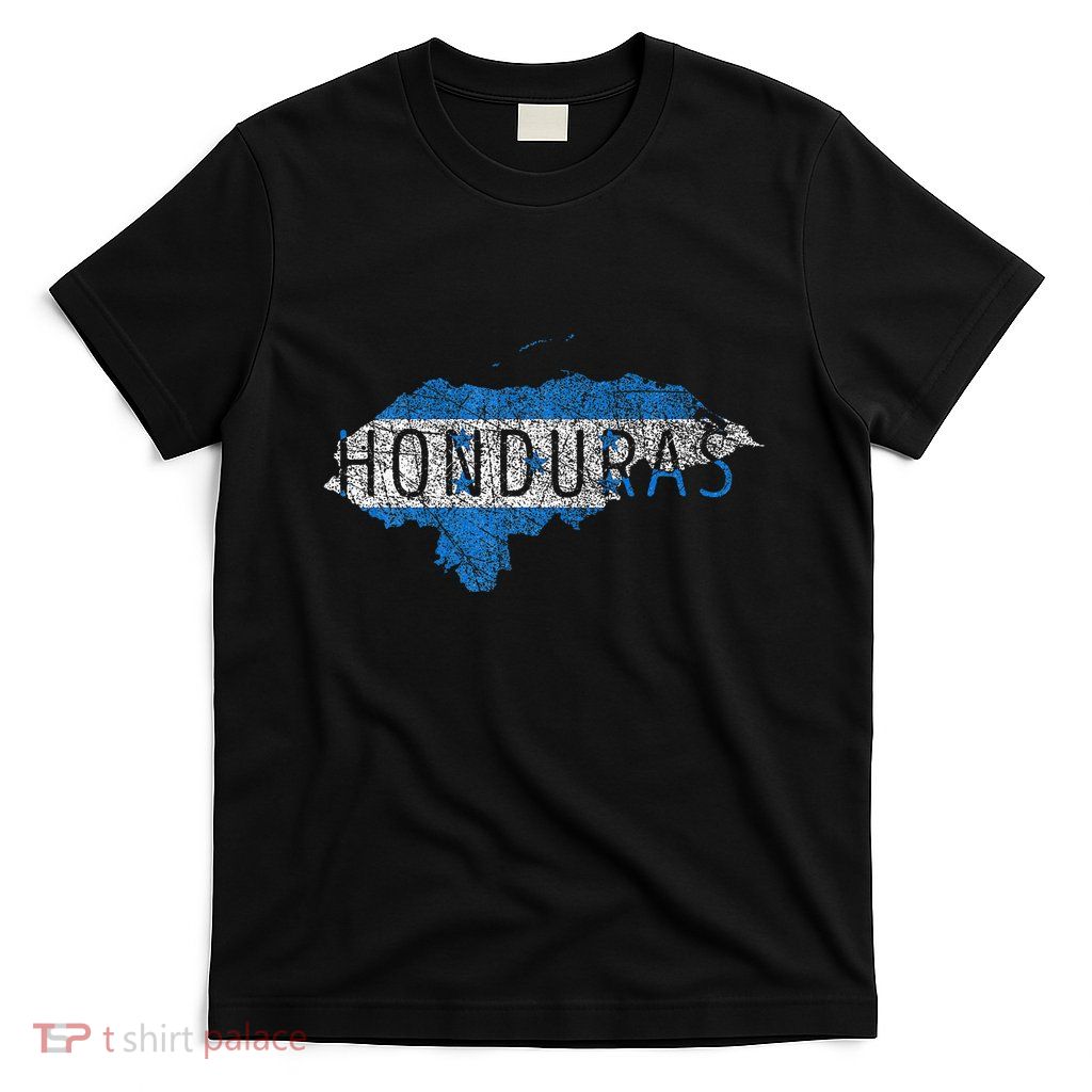 Honduran Map And Flag Souvenir Distressed Honduras T-Shirt