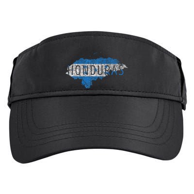 Honduran Map And Flag Souvenir Distressed Honduras Adult Drive Performance Visor