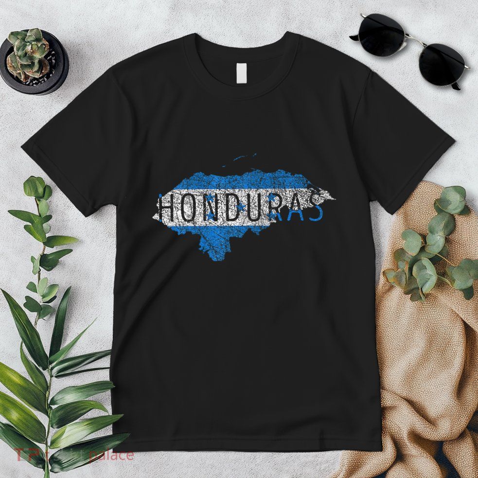 Honduran Map And Flag Souvenir Distressed Honduras Premium T-Shirt