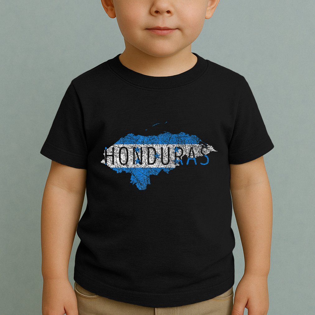 Honduran Map And Flag Souvenir Distressed Honduras Toddler T-Shirt