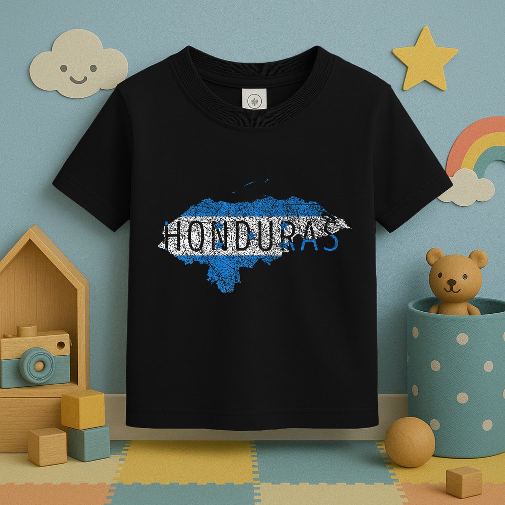 Honduran Map And Flag Souvenir Distressed Honduras Toddler T-Shirt