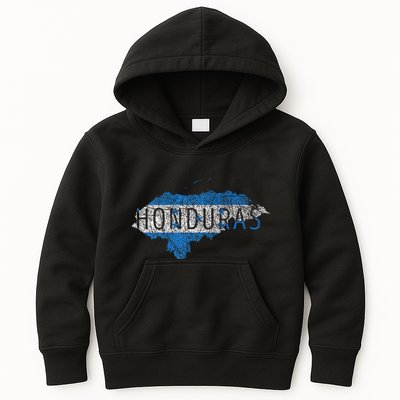 Honduran Map And Flag Souvenir Distressed Honduras Kids Hoodie