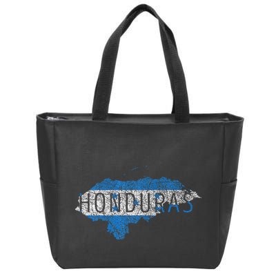 Honduran Map And Flag Souvenir Distressed Honduras Zip Tote Bag
