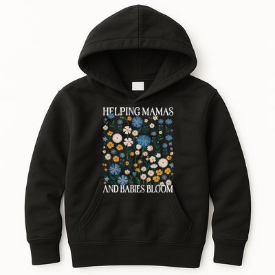 Helping Mamas And Babies Bloom Wildflowers Floral Boho Kids Hoodie
