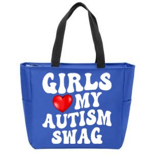 Heart My Autism Swag Funny Love My Autism Swag Gift Zip Tote Bag