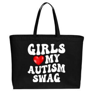 Heart My Autism Swag Funny Love My Autism Swag Gift Cotton Canvas Jumbo Tote