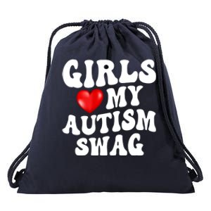 Heart My Autism Swag Funny Love My Autism Swag Gift Drawstring Bag