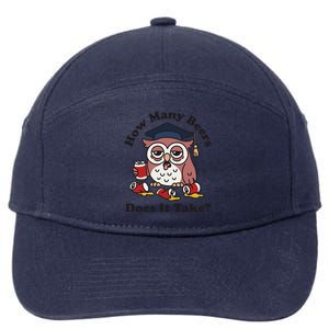 How Many Beers Does It Take Owl Funny 7-Panel Snapback Hat